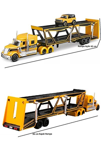 OYUNCAKSAHİLİ Mack Metal Tır Taşıyıcı Katlı 42cm international Lonestar Ford Bronco Badlands Metal Araba