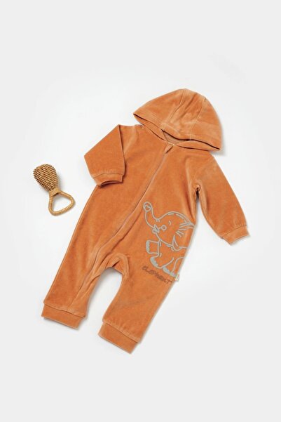 BabyCosy بدلة أطفال بغطاء للرأس وسحاب |   80% قطن عضوي + 20% بوليستر - نسيج م...