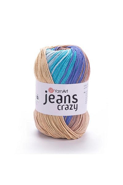 Yarnart Jeans Crazy - Μαρμάρινο Χειροποίητο Πλεκτό Νήμα Ebruli-8207