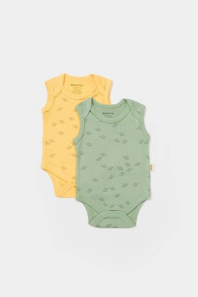 BabyCosy Pachet de 2 Badi cu bretele cu imprimeu elefant modal organic