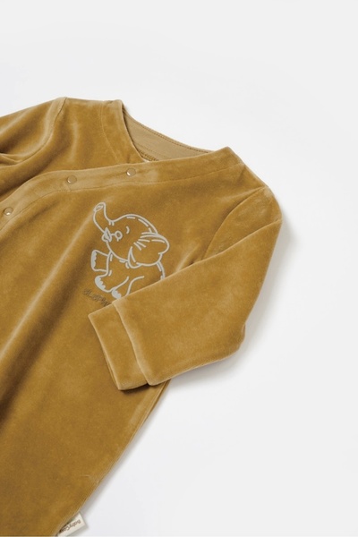 BabyCosy Organic Velvet Booties Jumpsuit