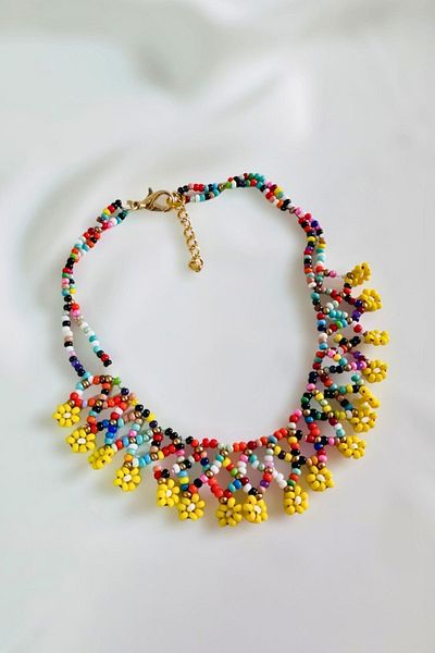 PETEK AKSESUAR Flower Anklet - Beaded Handmade