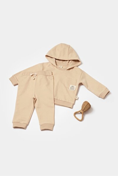 BabyCosy Hooded Baby Sweatshirt and Pants Set - 100% Organic Cotton, Newborn Series Csy8003