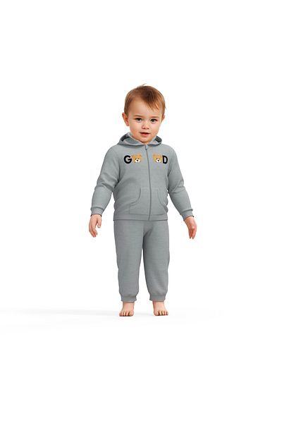 BabyCosy Hooded Jacket and Trousers Set for Baby and Newborn - 100% Organic Cotton, Csy8004