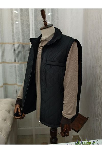 LUSSOLİFE Battal Quilted Inflatable Fleece Dad Vest