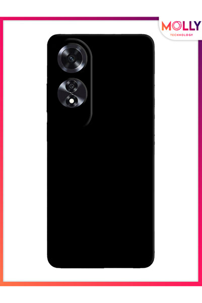 Molly Oppo A60 İçin Siyah Liquid İçi Kadife Silikon Kılıf