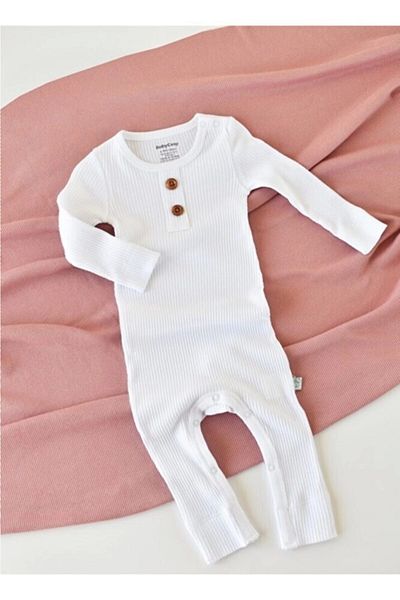 BabyCosy Salopetă pentru bebeluși cu mânecă lungă - 50% modal, 50% bumbac organic, seria nou-născut - Csym11419
