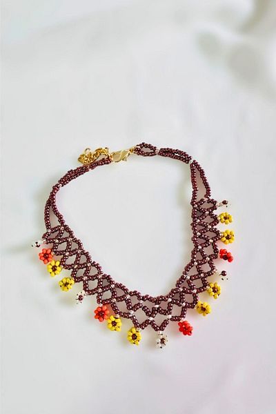 PETEK AKSESUAR Flower Anklet - Beaded Handmade