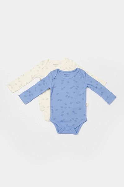 BabyCosy قطعتان من بادي بأكمام طويلة مطبوع عليها فيل عضوي