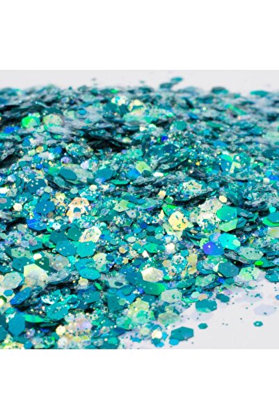 cnk craft shop Turkuaz Chunky Glitter 4gr Holografik Epoksi Reçine Tırnak Mak...