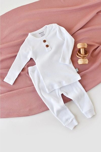 BabyCosy Set de jos și de sus modal alb - Csym11511 - Rebebe
