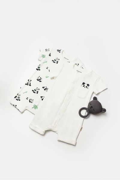 BabyCosy Organic Wear Baby 2-Piece Short Sleeve Romper, 50% Bamboo - 50% Organic Cotton, Baby & Newborn Series - Csyb9060