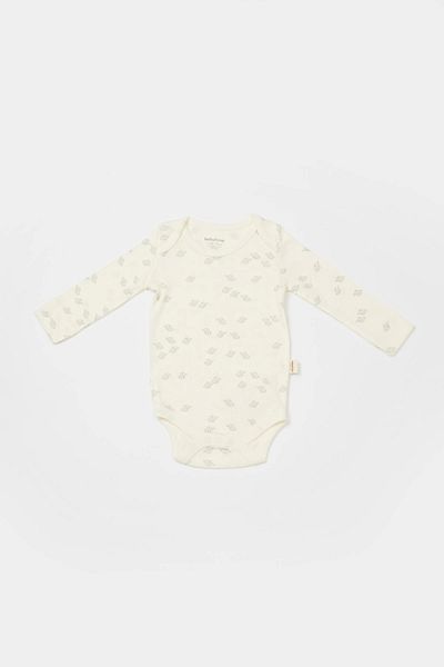 BabyCosy قطعتان من بادي بأكمام طويلة مطبوع عليها فيل عضوي