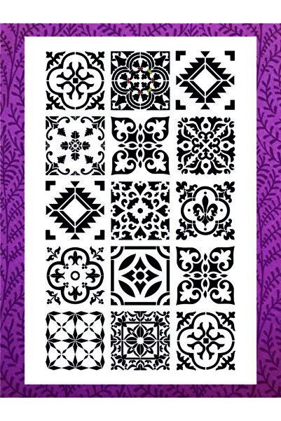 Stencilsarayi STENCİL SARAYİ BOYAMA ŞABLON DAMASK ÇİNİ MANDALA -8857 ÖLÇÜ 40X60