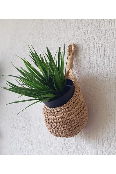 AFRALYAHOME 1 mini coș cu curele din răchită - coș cu nuci de usturoi tricotat manual