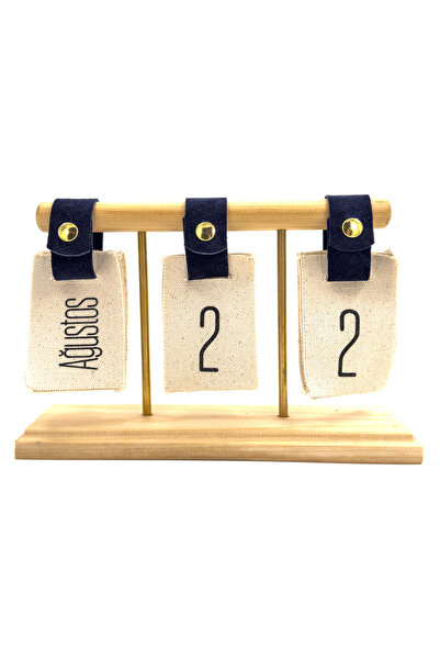 Dathcha Ahşap Stand Masaüstü 2025 Takvim Keten Kumaş Baskı Yılbaşı Hediyesi Bez Takvim