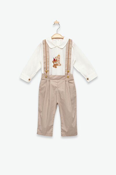 Minytrendy 1-4 Yaş Erkek Çocuk Doğum Günü Kıyafeti Salopet Gömlek Papyon Takım Doğum Günü Konsepti