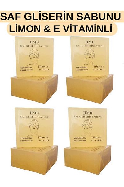 HÜLYA CEYLAN HMD BİTKİSEL KOZMETİK X4 Purifying, Nourishing and Moisturizing Natural Glycerin Soap with Lemon-Vitamin E