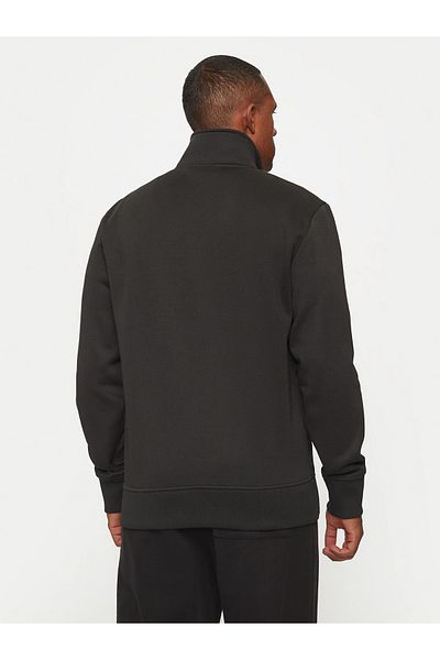 Calvin Klein Men's Black Sweatshirt - Regular Fit, Pocket Detail, Soft Inner Padding, Stand Collar J30J 326778 -Beh