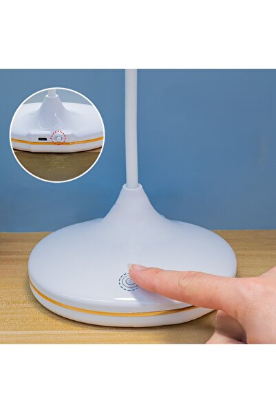 The Kaku 32 LED Masa Lambası Lityum Pil Şarj Edilebilir Masa Lambası, Üç Seviyeli Renk Tonlama Dimerli