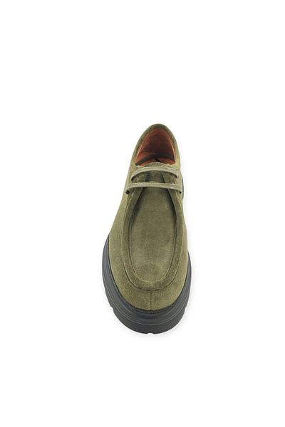MİLONEK 231001511308   Men's Green Suede Daily Lace-Up