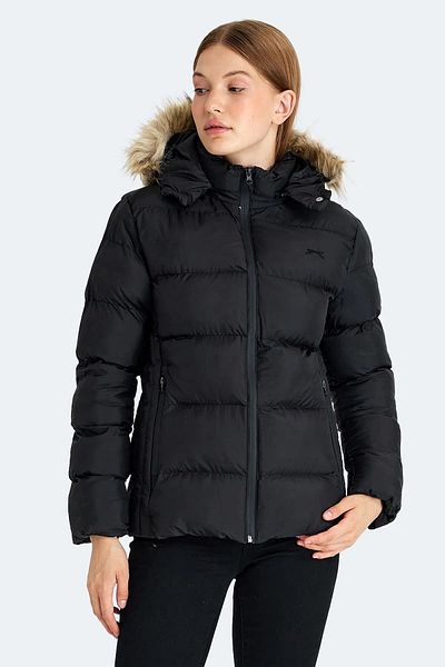 Slazenger Black Women's Puffer Jacket - Guest Jacket