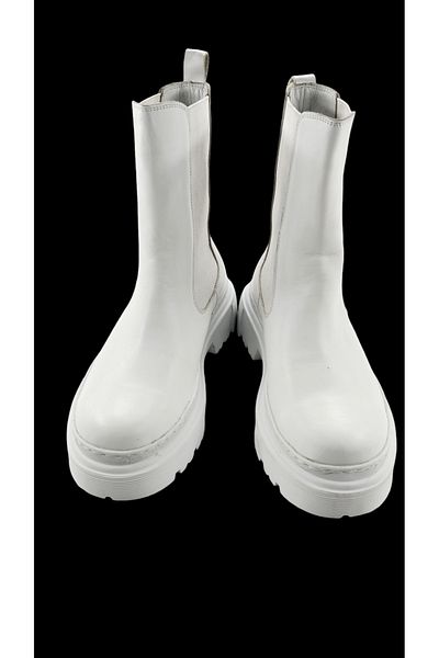 Oneka Shoes 130823209   Chelsea White Anilin Long Women's Casual Boots