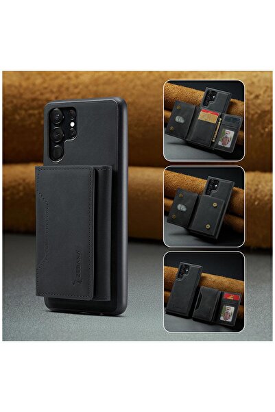 Zebana Samsung Galaxy S23 Ultra Uyumlu Kılıf Zebana 2in1 Elite Class Cüzdanlı...