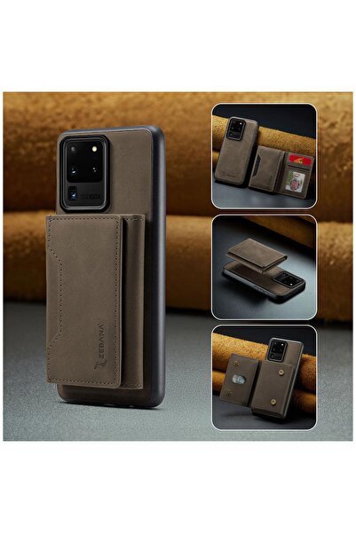 Zebana Samsung Galaxy S20 Ultra Uyumlu Kılıf Zebana 2in1 Elite Class Cüzdanlı...