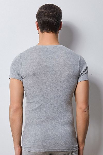 Svm Men's 2-Piece Rib Lycra V-Neck T-Shirt