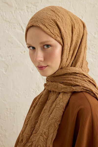 Qef Voile Craş Almond Shawl
