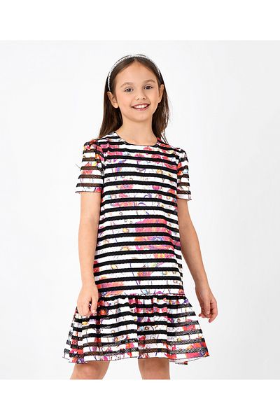 Primo Gino Primo Gino Striped Fit & Flair Dress - Multicolor