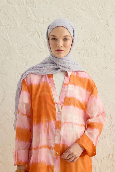 Qef Silver Voile Shawl