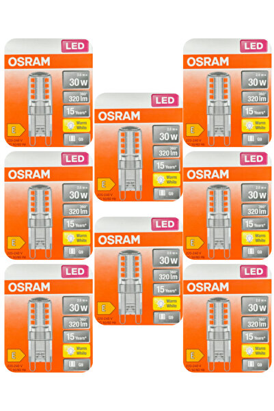 Osram 2,6W (30W) 2700K (Sarı Işık) G9 Duylu Led Kapsül Ampul (8 Adet)