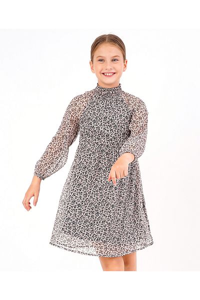 Primo Gino Primo Gino Three Fourth Relaxed Fit Dress Made From Floral Printed Soft Fabric Value-added -Black