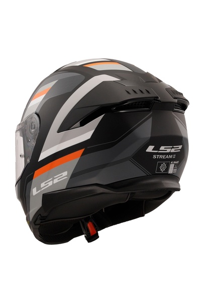 LS2 STREAM 2 VINTAGE MAT SİYAH-GRİ-BEYAZ-KIRMIZI KASK