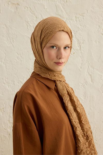 Qef Voile Craş Almond Shawl
