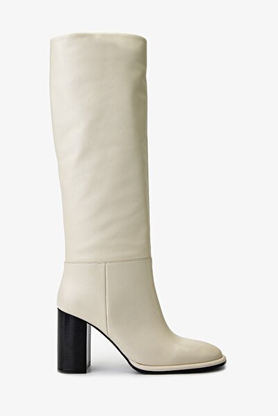 Valmenti Kadın Hakiki Deri Beyaz Casual Çizme