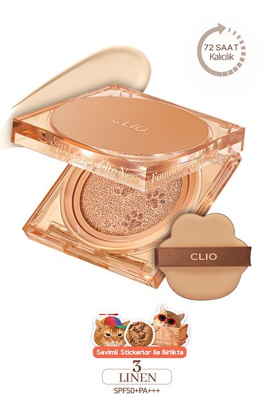 CLIO New Kill Cover Founwear Kushion - Spf50+ Pa+++, 3 Koshort/Linen (Seoul Limited)