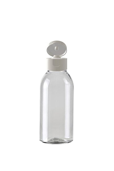 makrobay 10'lu 100 ml Şeffaf Oval Boyunlu PET Şişe Seti – Beyaz Açmalı Kapakl...