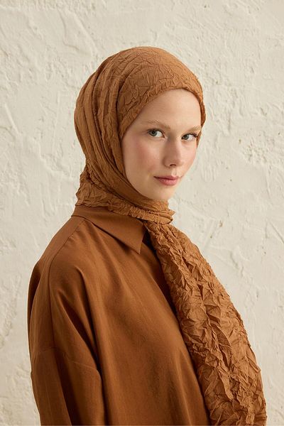 Qef Voile Crochet Shawl - Clay Color