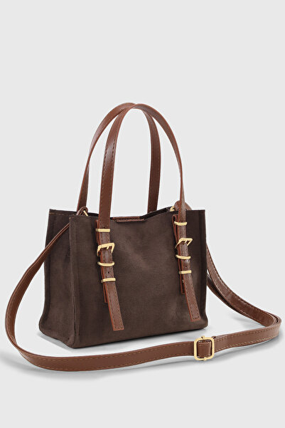 Housebags Kadın Kahverengi Süet Omuz Askılı Tote Çanta 267