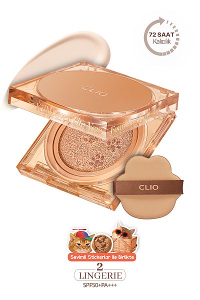 CLIO New Kill Cover Founwear Kushion - Spf50+ Pa+++, 2 Koshort/Lingerie (Seoul Limited)