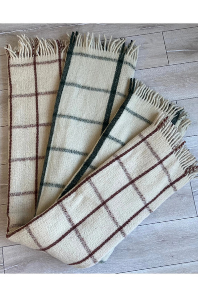 Enba İç ve Dış Ticaret %100 Saf Yün Scotch Battaniye Tek Kişilik 170×130 cm–Doğal Yün, Tek Kişilik, Sıcak Aile Evi Konsepti
