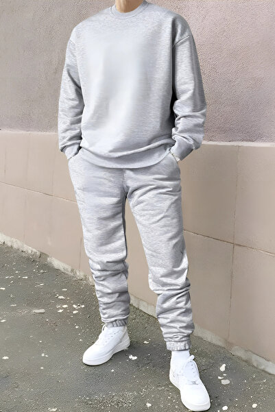 BayBayan Ανδρικό σετ φόρμας χειμερινής φόρμας Jogger με λαιμόκοψη 3 κλωστών