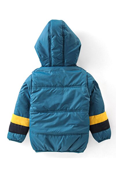 Babyhug Babyhug Full Sleeves Hooded & Padded Jacket Solid- Teal