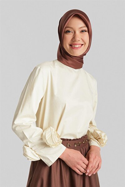 Armine Kolları Çiçekli Bluz 24y3553 Aytaşı