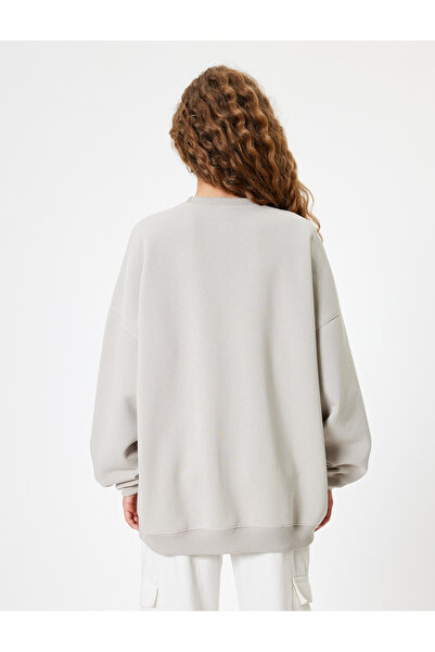 Koton College Printed - Φούτερ με μακρυμάνικο λαιμόκοψη