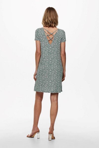 ONLY Women's Green Patterned Back Detailed Dress15131237