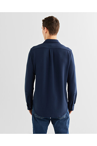 Gant Erkek Lacivert Regular Fit Logolu Gömlek